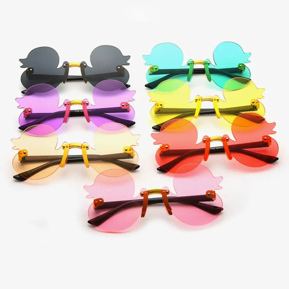 Fashion Children'S Sunglass Rimless Cartoon Duck Shape Sunshade Anti-Ultraviolet Glasses Party Decorative Glasses for Child Kids